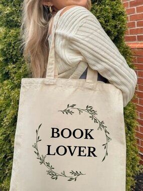 Book Lover Cream Tote Bag